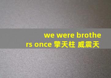 we were brothers once 擎天柱 威震天